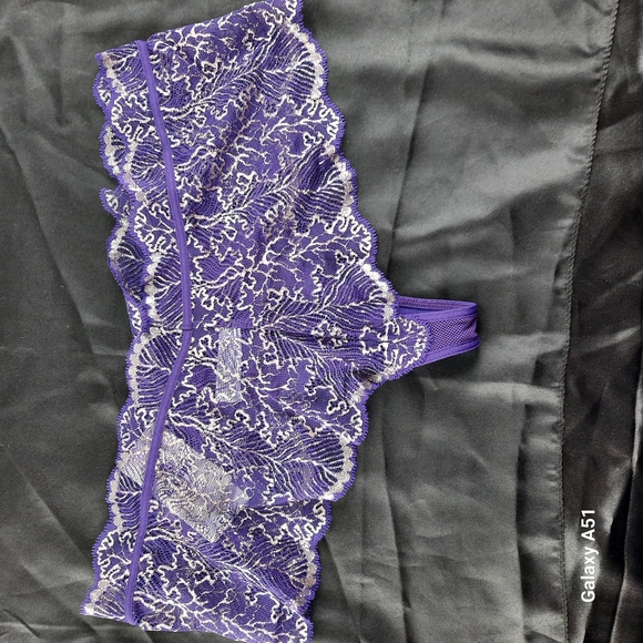 NWT Dreamgirl Large Elegant Purple Lace Trim Sexy Panties - Picture 1 of 7